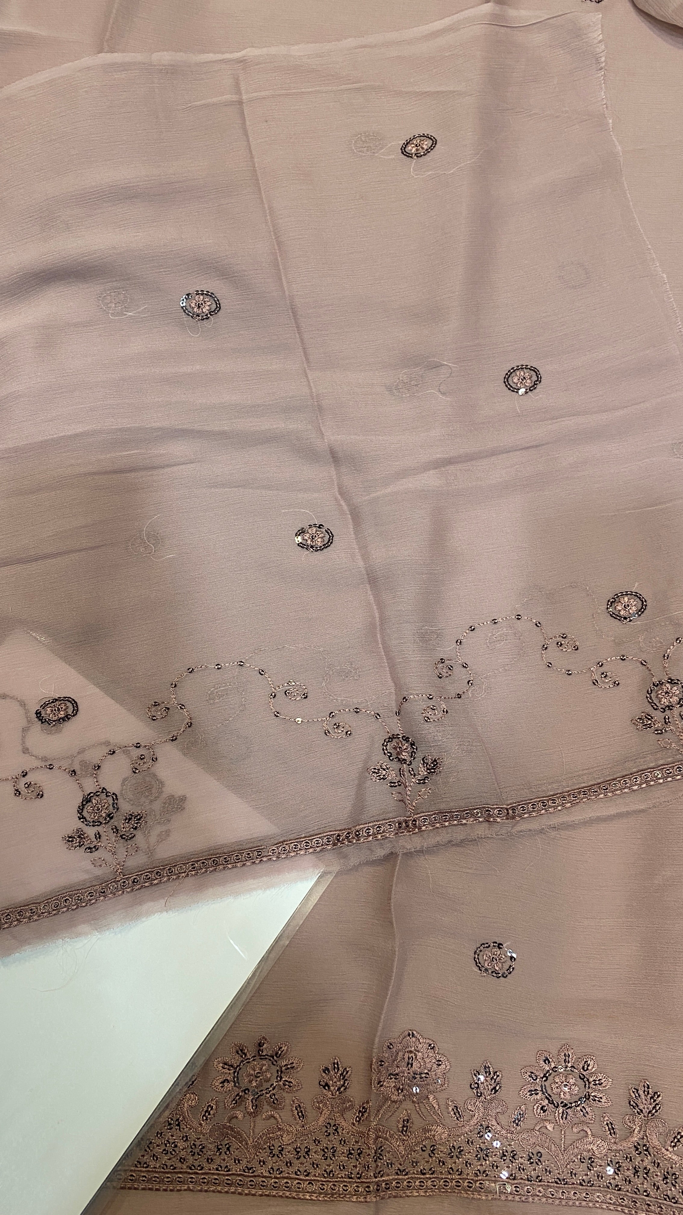 Blush Pink Chiffon Embroidered 3pc