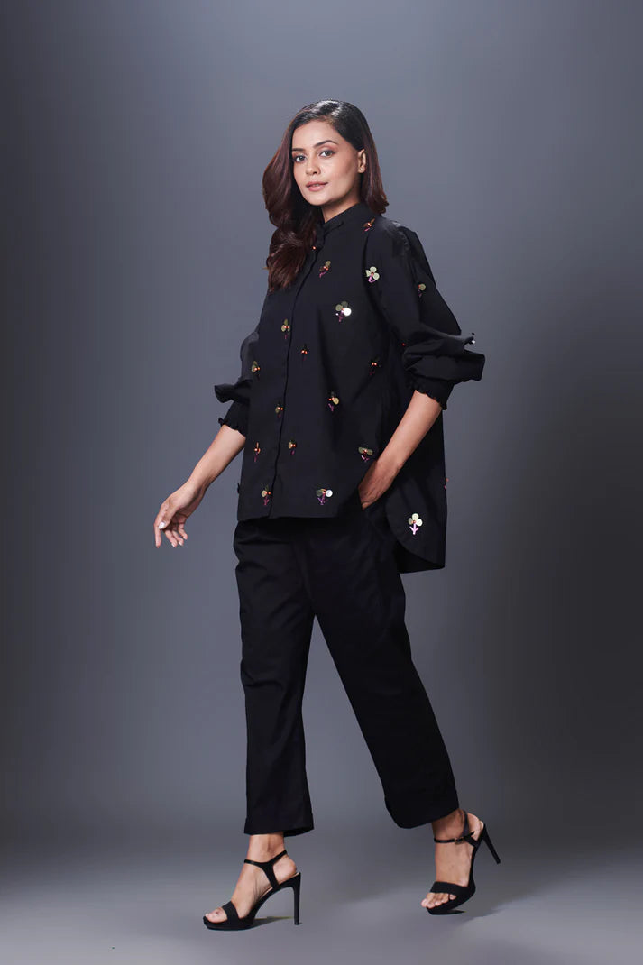 Black Hand Embroidered 2pc