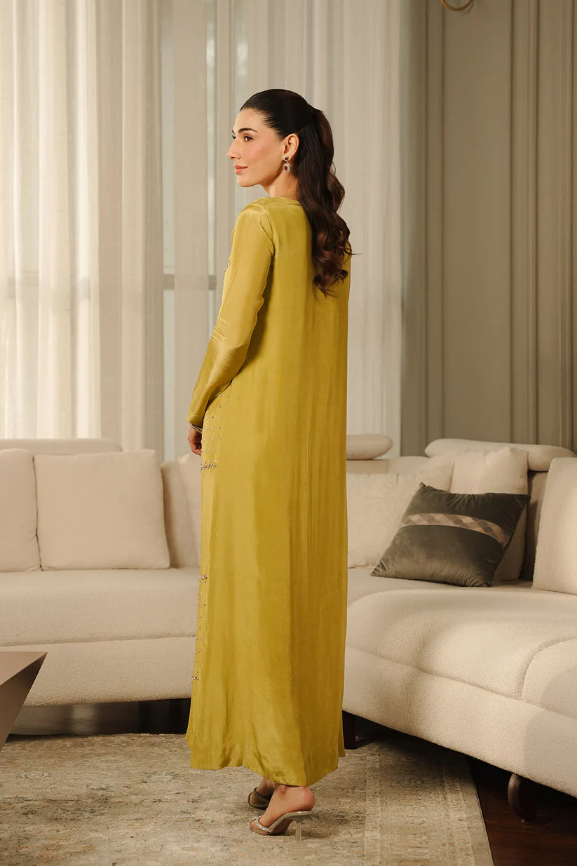Mustard Embellished Maxi Dress