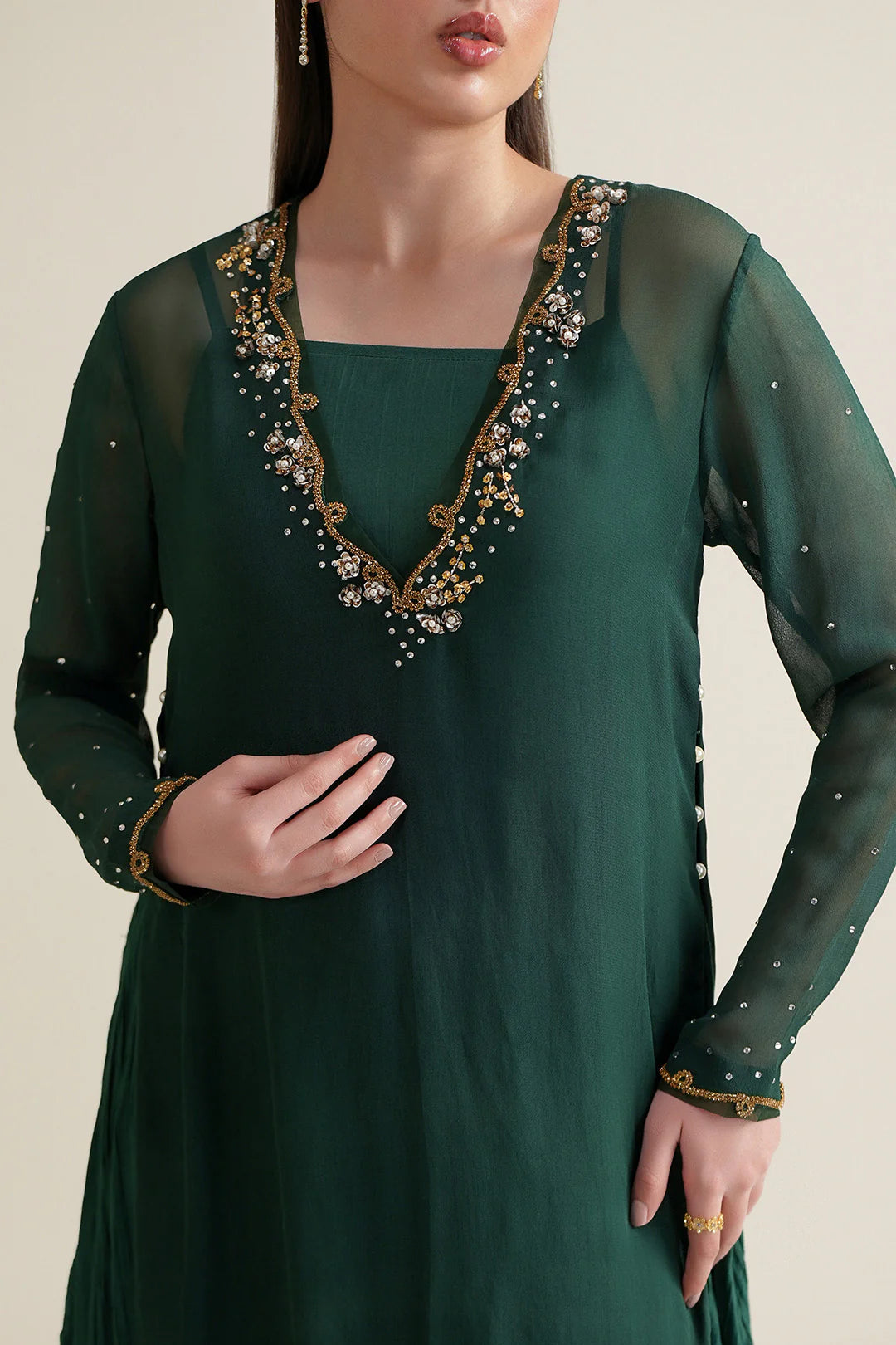 Emerald Green Embellished 3pc