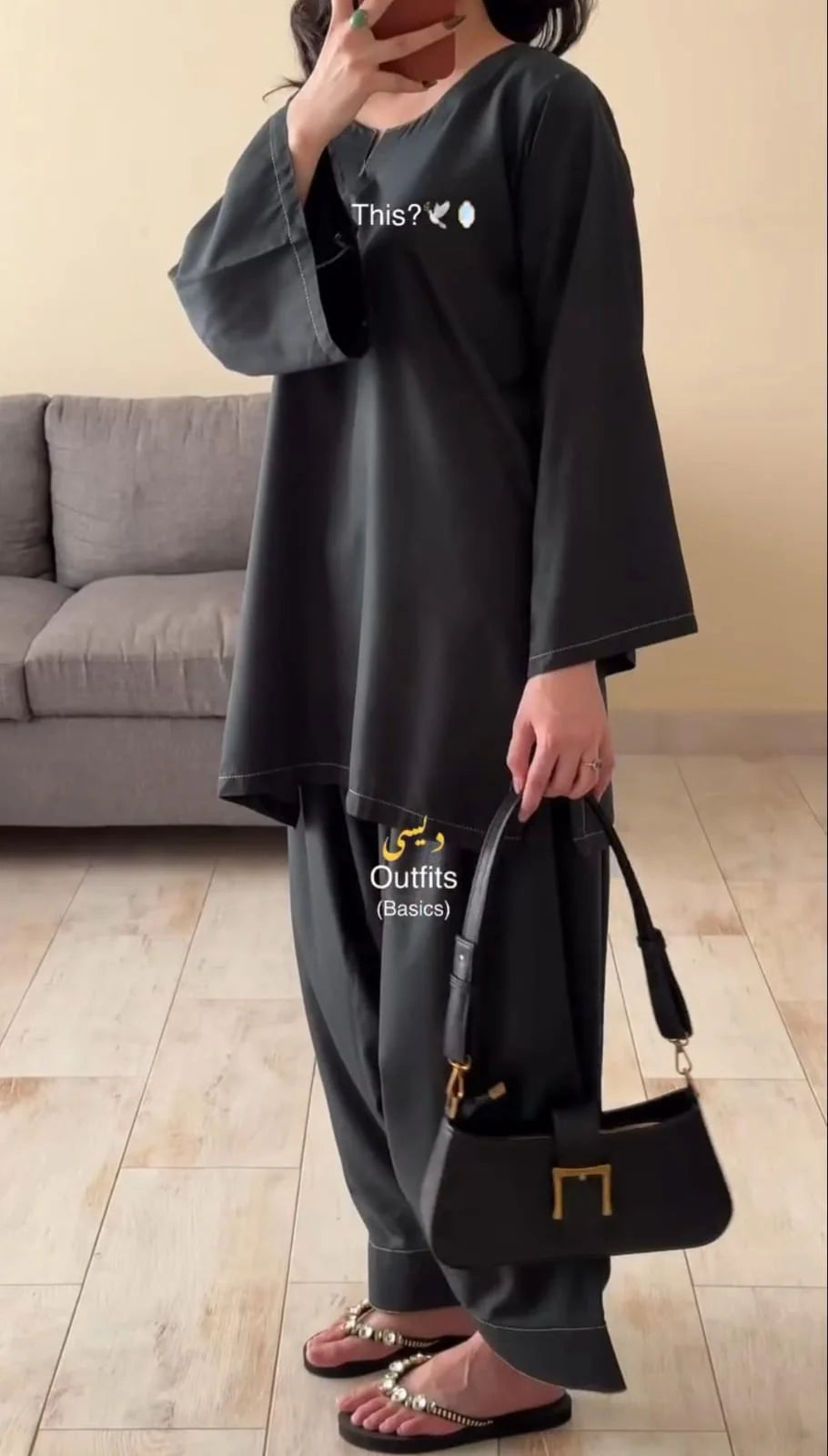 Plain Furshi Shalwar Co-ord Set