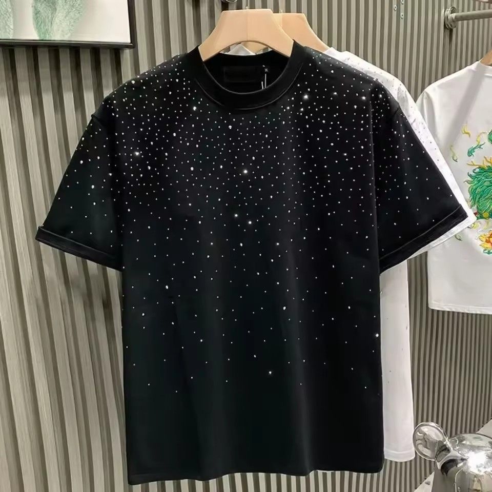 Black Rhinestone Studded T-Shirt