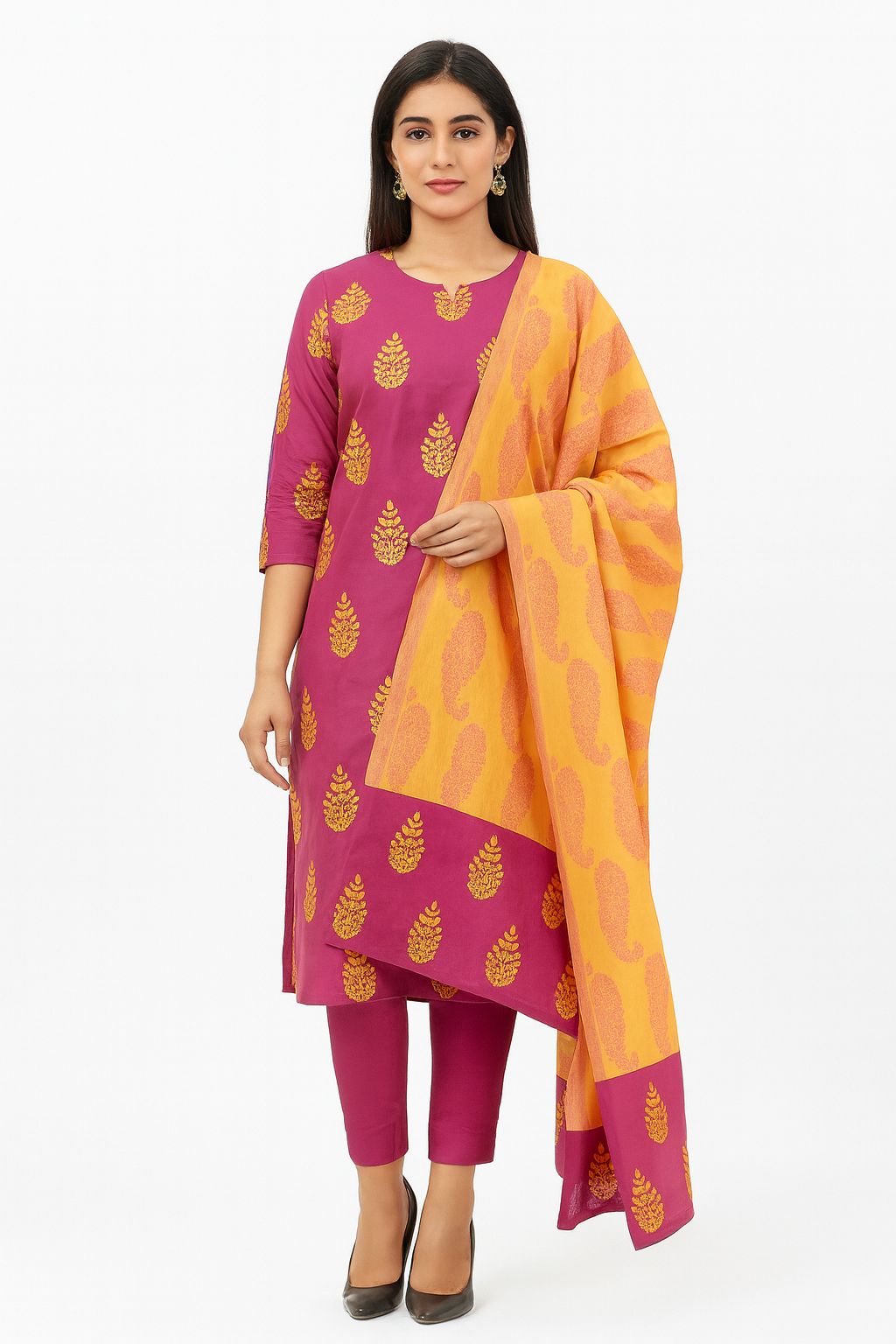 2pc jaquard shirt dupatta