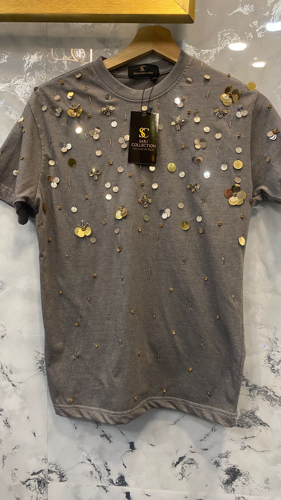 Embellished Sequin T-Shirt