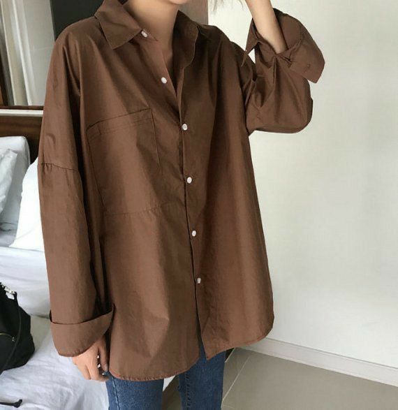 Brown Button-Down Shirt