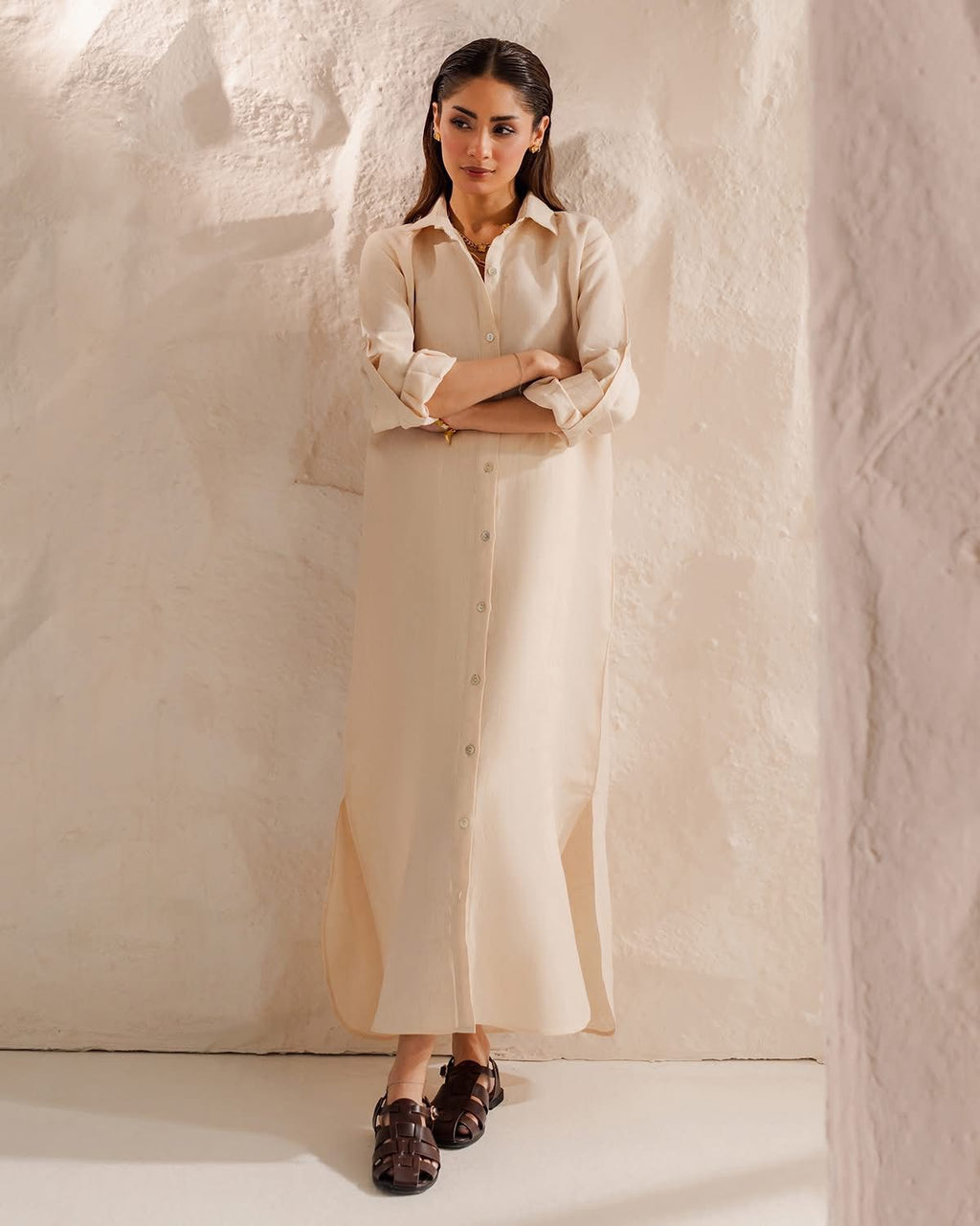 Sandstone Shirt Dress