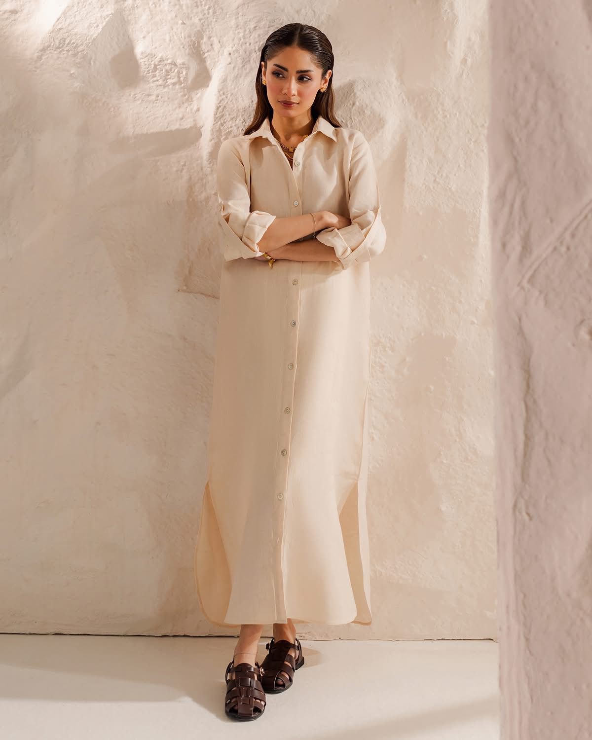 Sandstone Shirt Dress