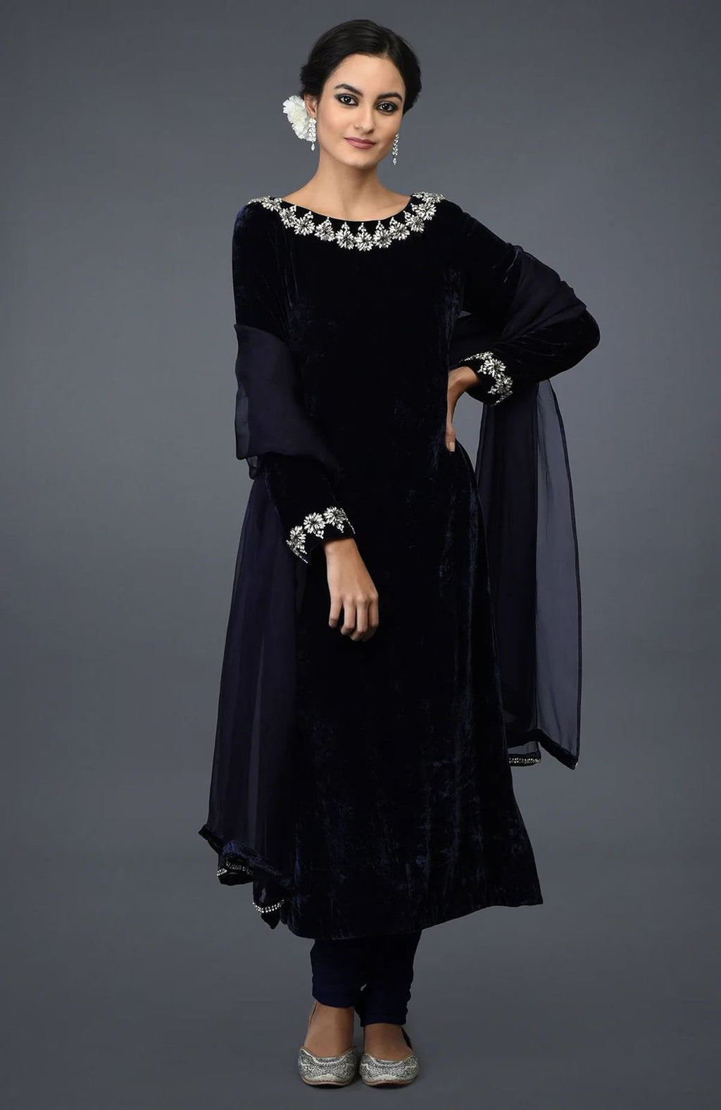 Midnight Blue handembellished 3pc