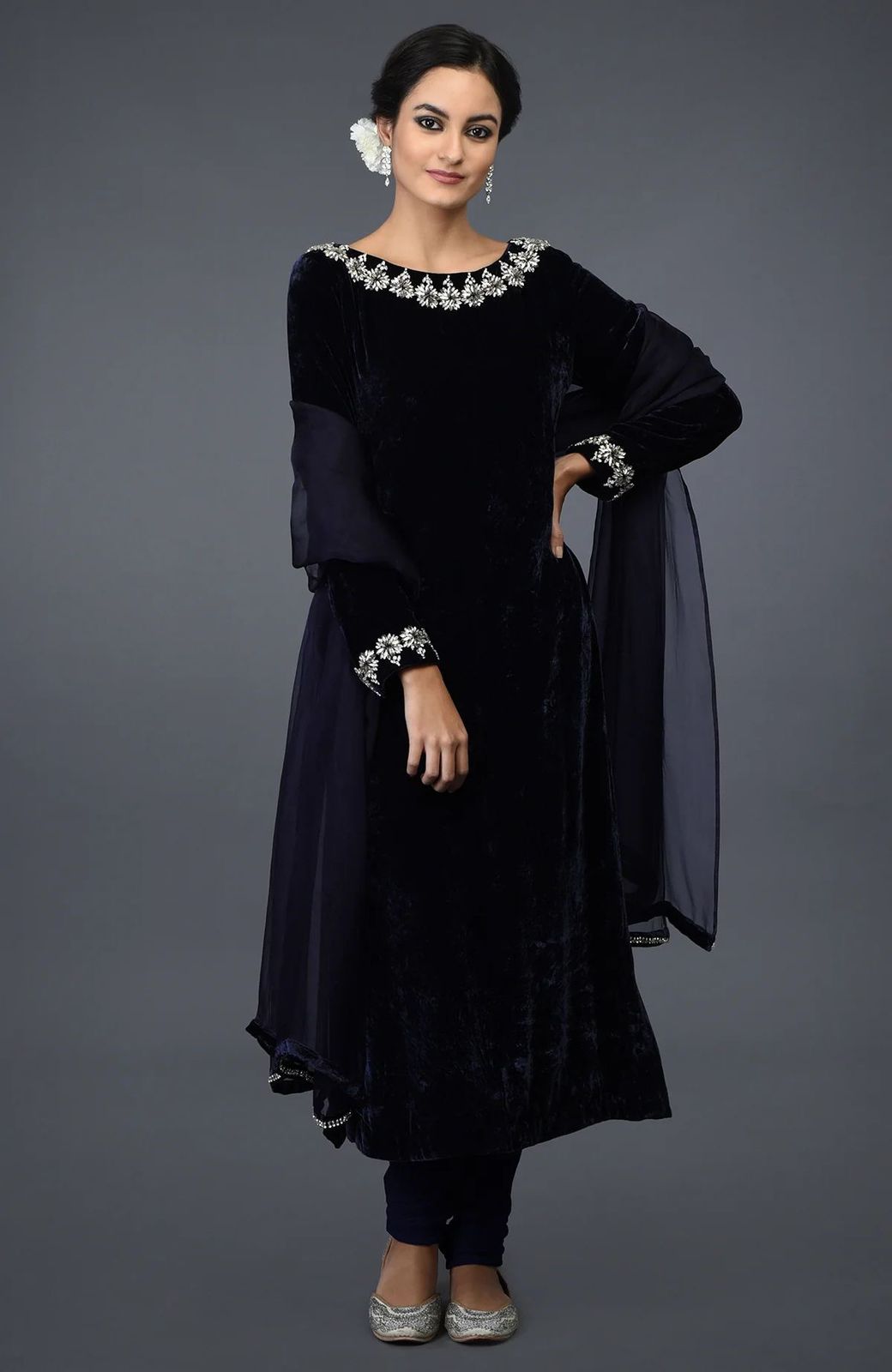 Midnight Blue handembellished 3pc