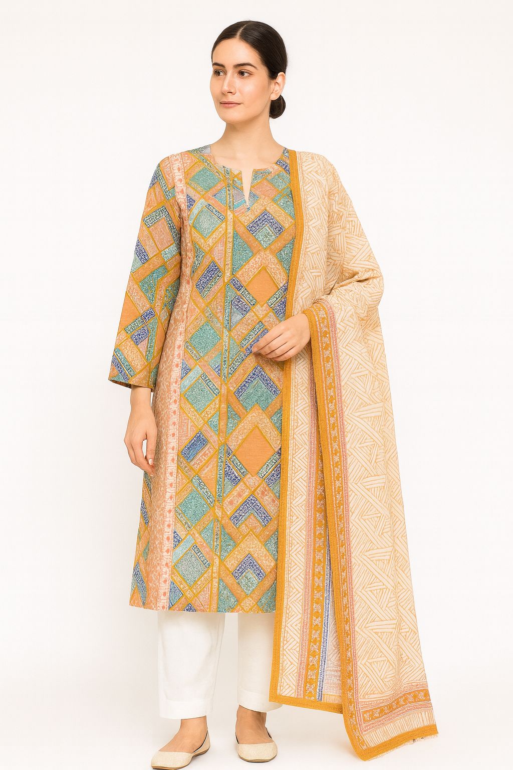 3-piece unstitched ensemble