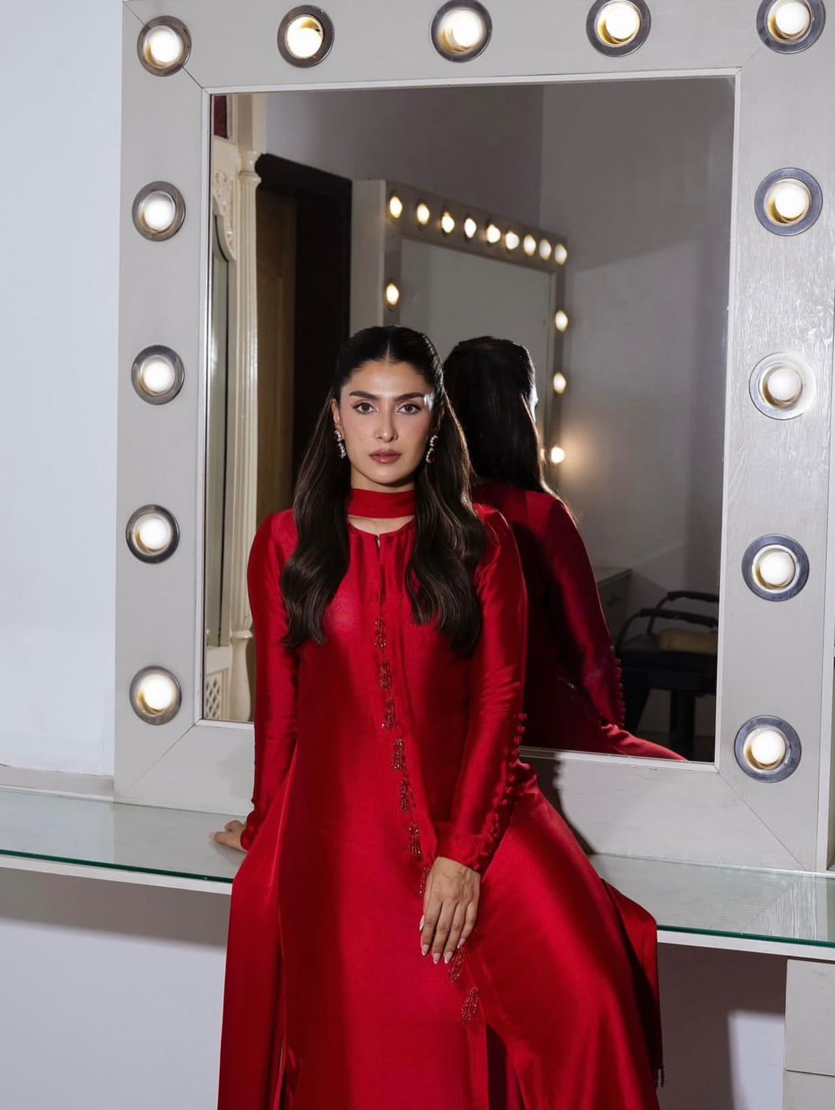 Glossy Red Touch Dress