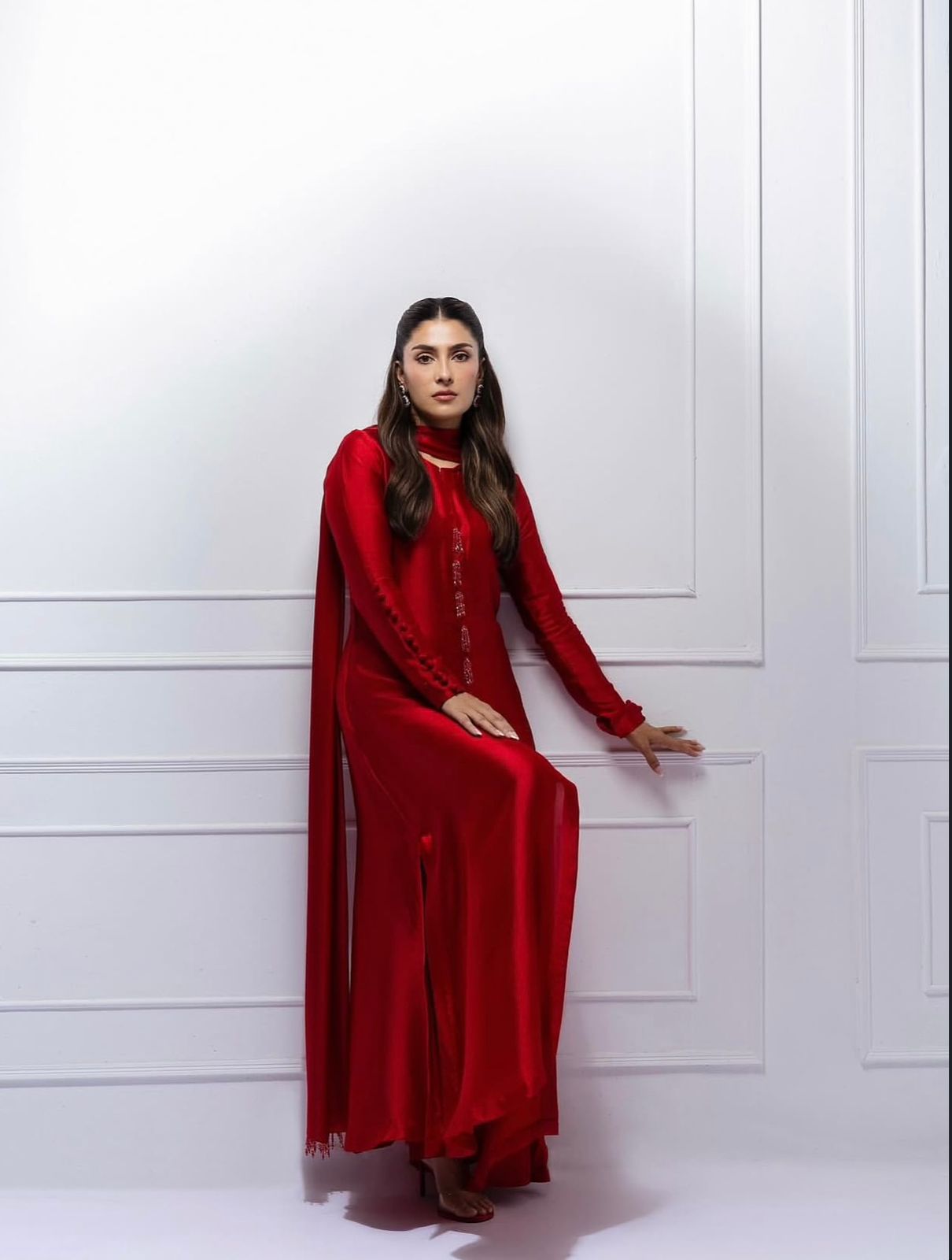 Glossy Red Touch Dress