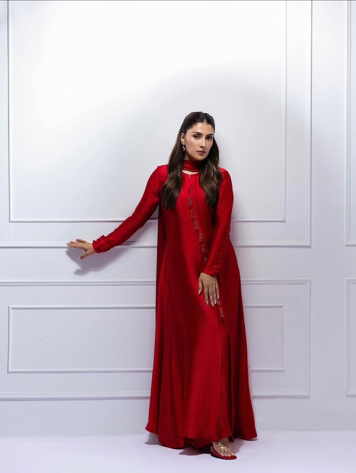 Glossy Red Touch Dress