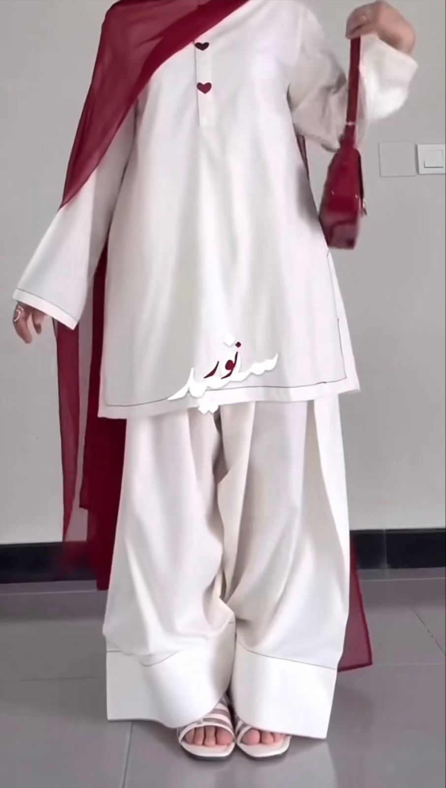 White Farsi Shalwar Kameez