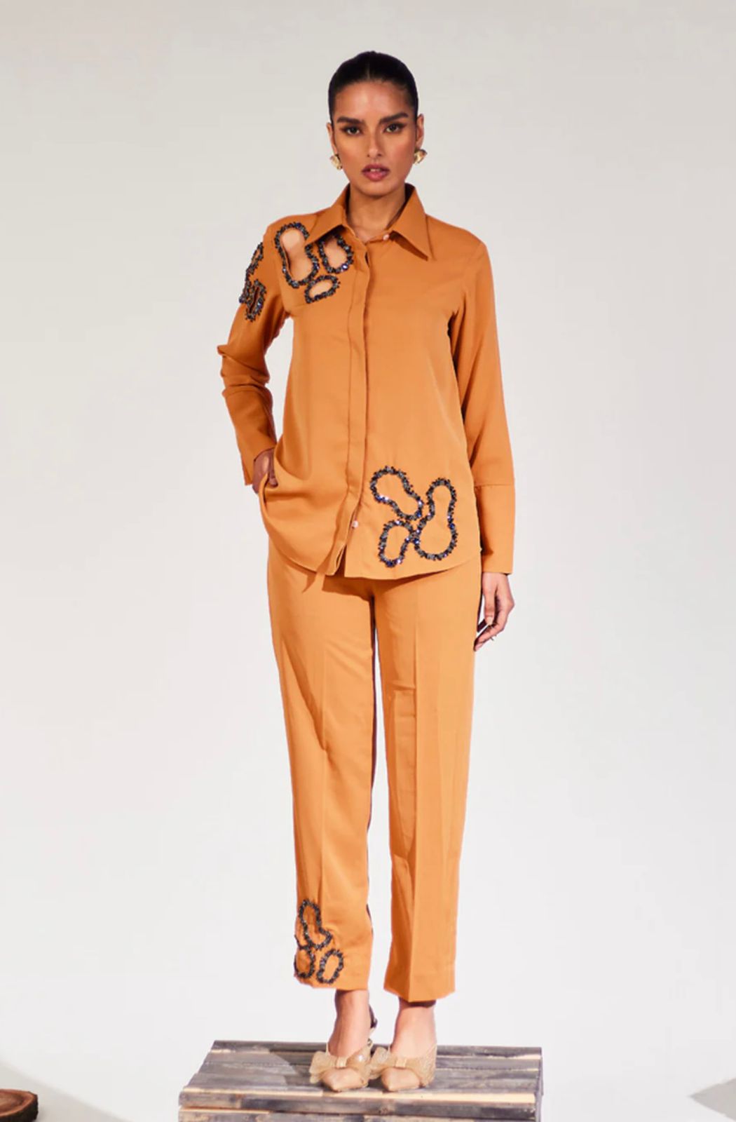 Abstract Beige Co-ord Set