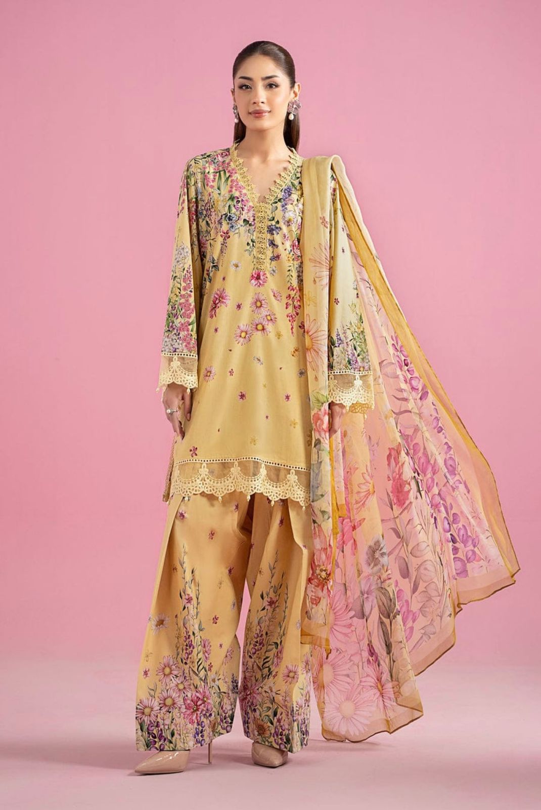 Buttercup Bloom 3pc Lawn Suit