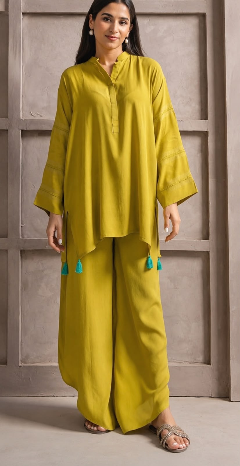 Tassel kurta style cordset