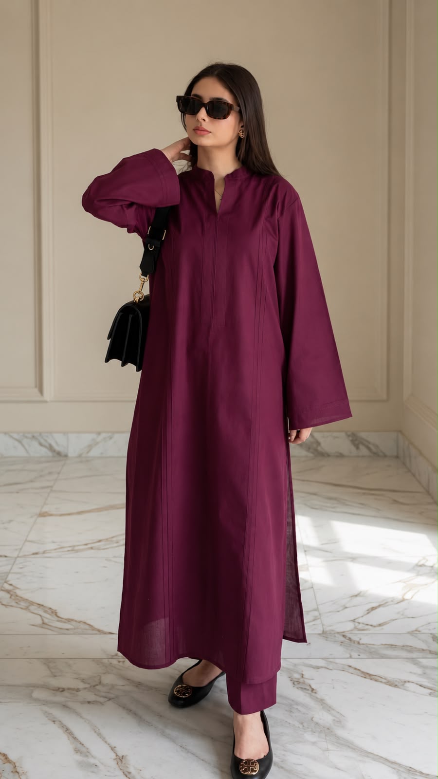 Long Kurta trouser Set for Women