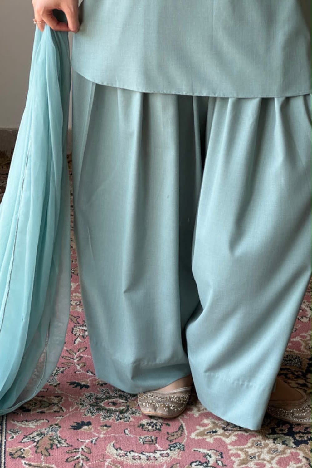 Mint Cotton Kurta Set