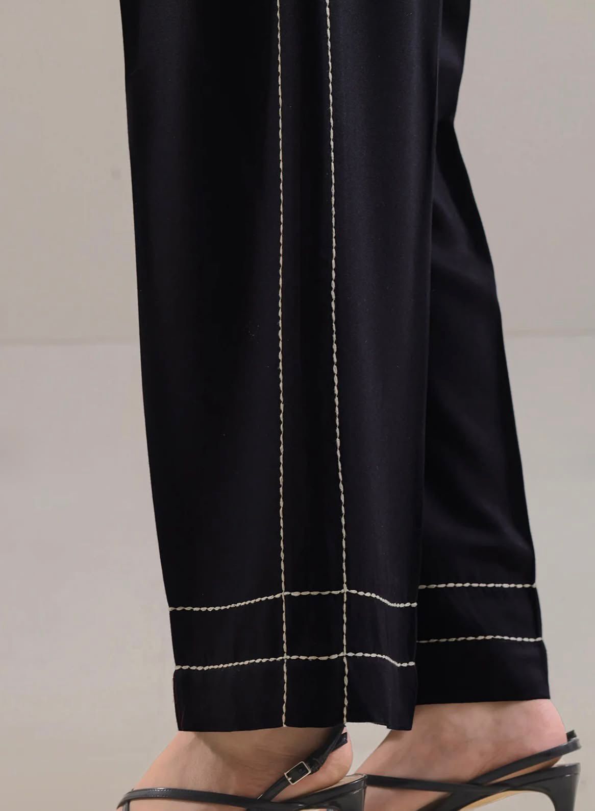 Black Minimal Stitch Co-Ord Set