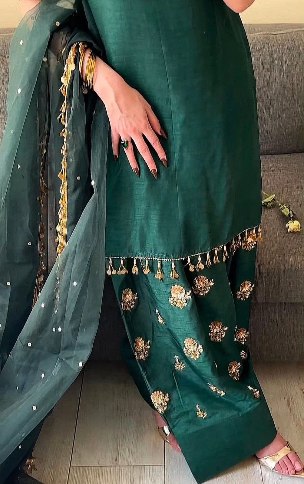 Raw Silk Farshi Suit with Dupatta