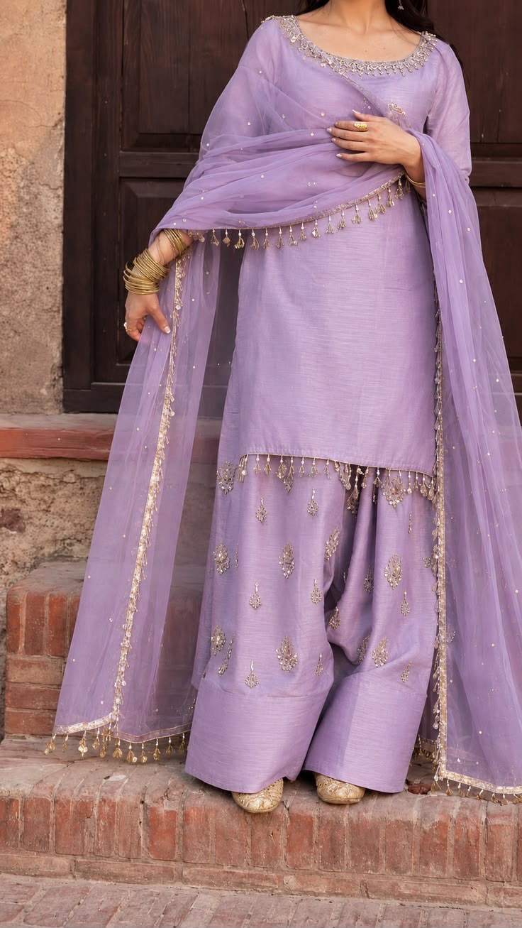 Raw Silk Farshi Suit with Dupatta