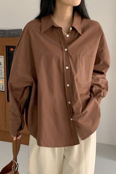Brown Button-Down Shirt