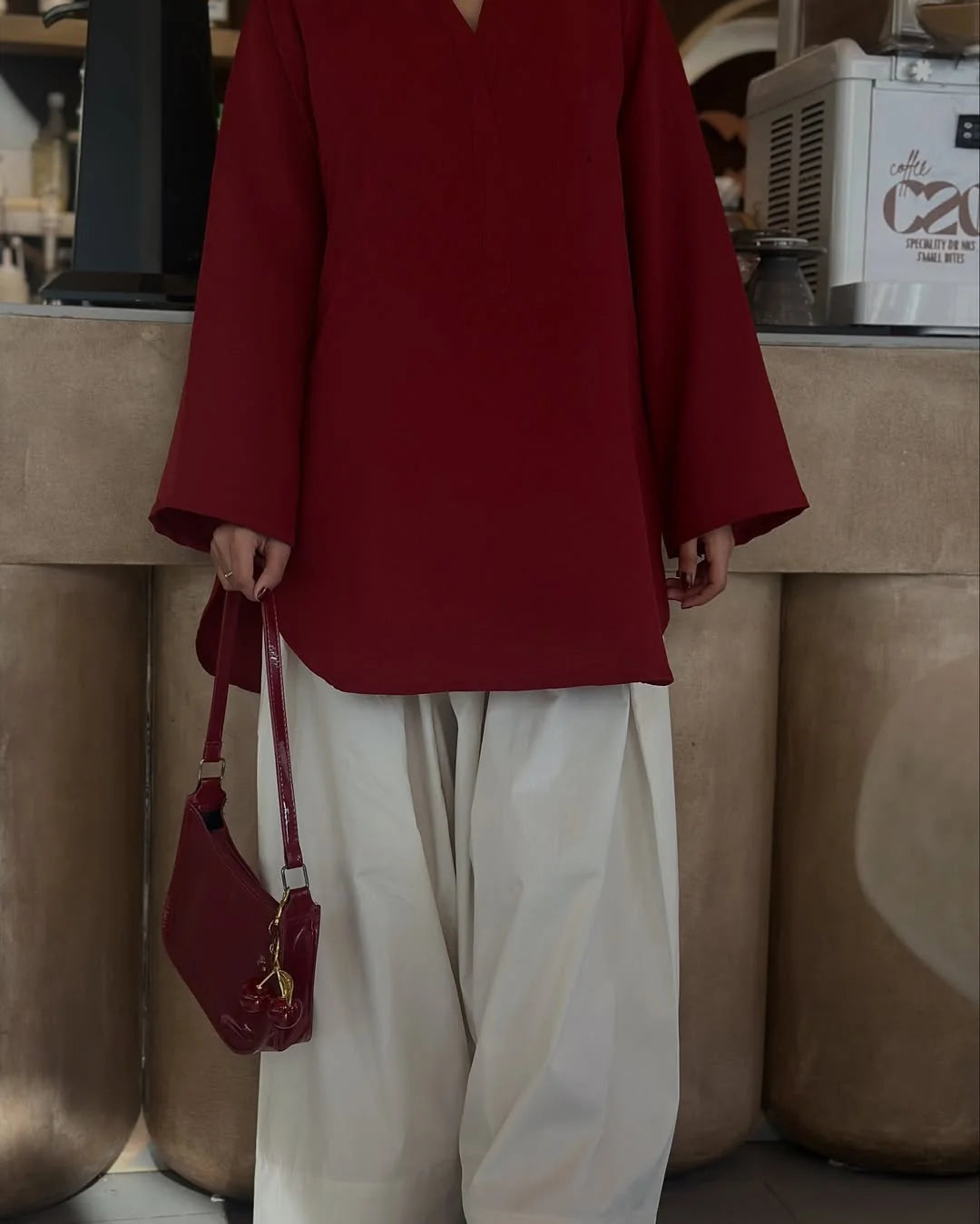 Dynamic Cherry Furshi Co_ord