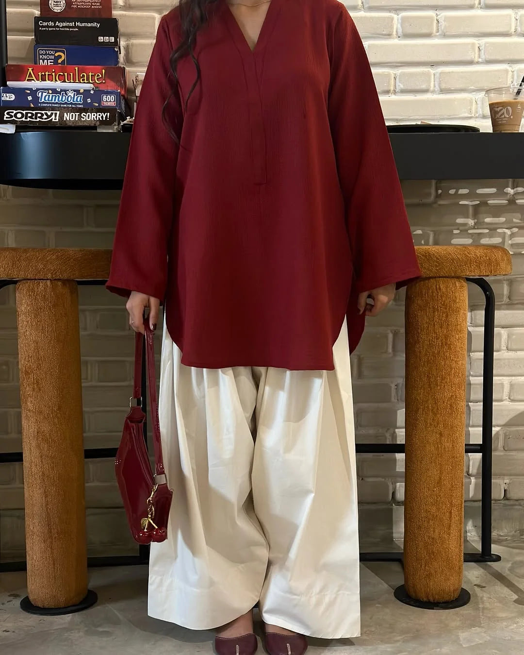 Dynamic Cherry Furshi Co_ord
