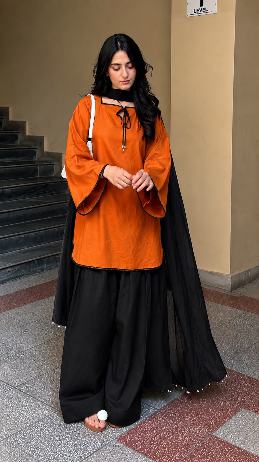 Colorblock Kurta Palazzo Set