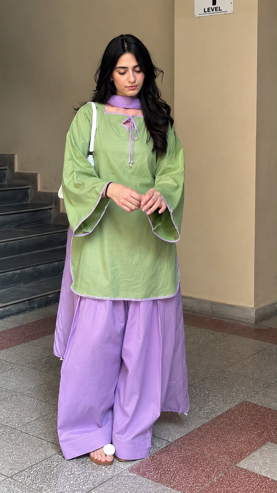 Colorblock Kurta Palazzo Set