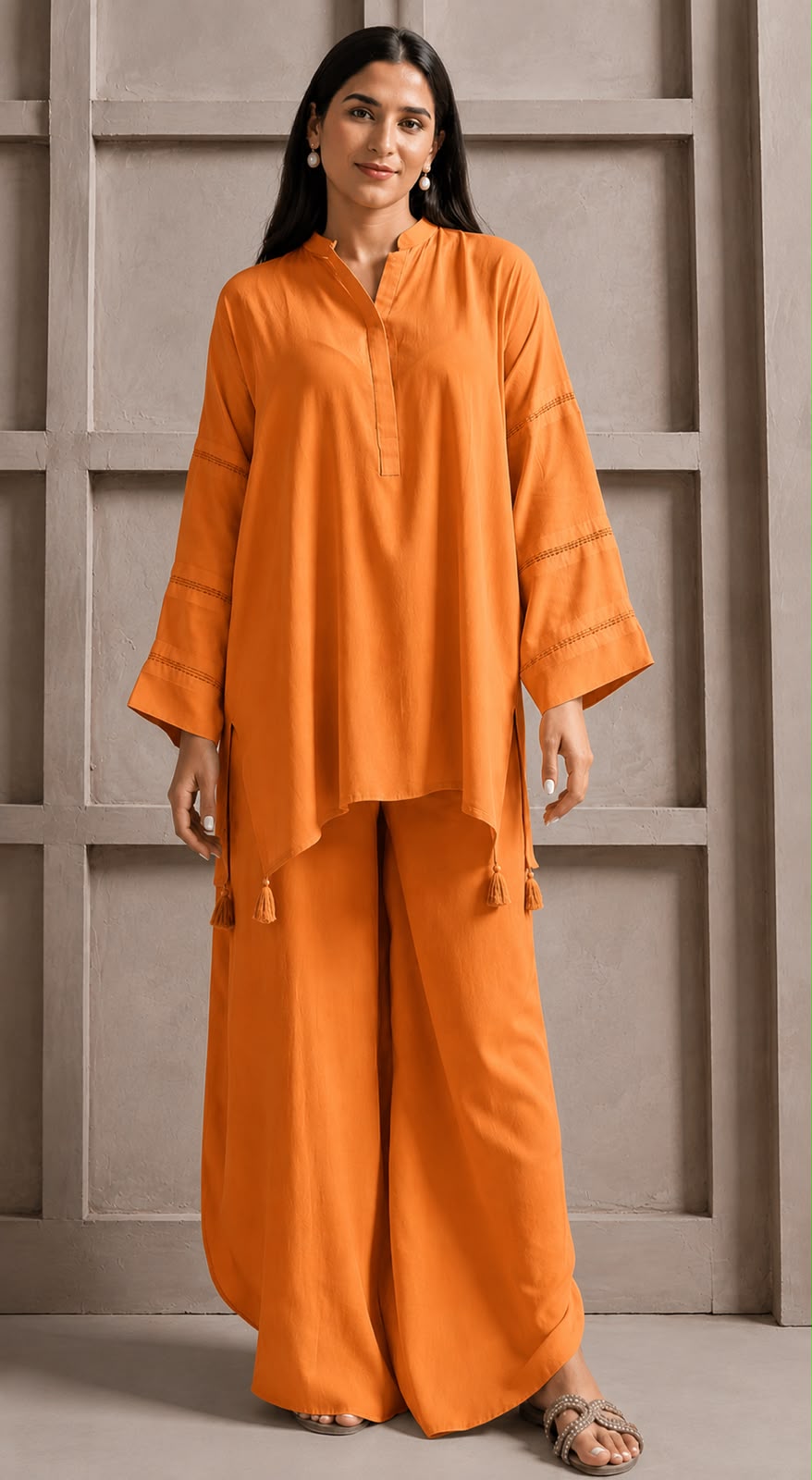 Tassel kurta style cordset
