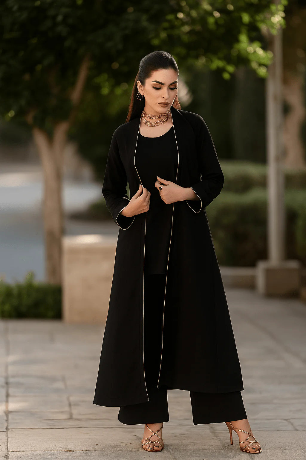 Black Cambric Layered Dress
