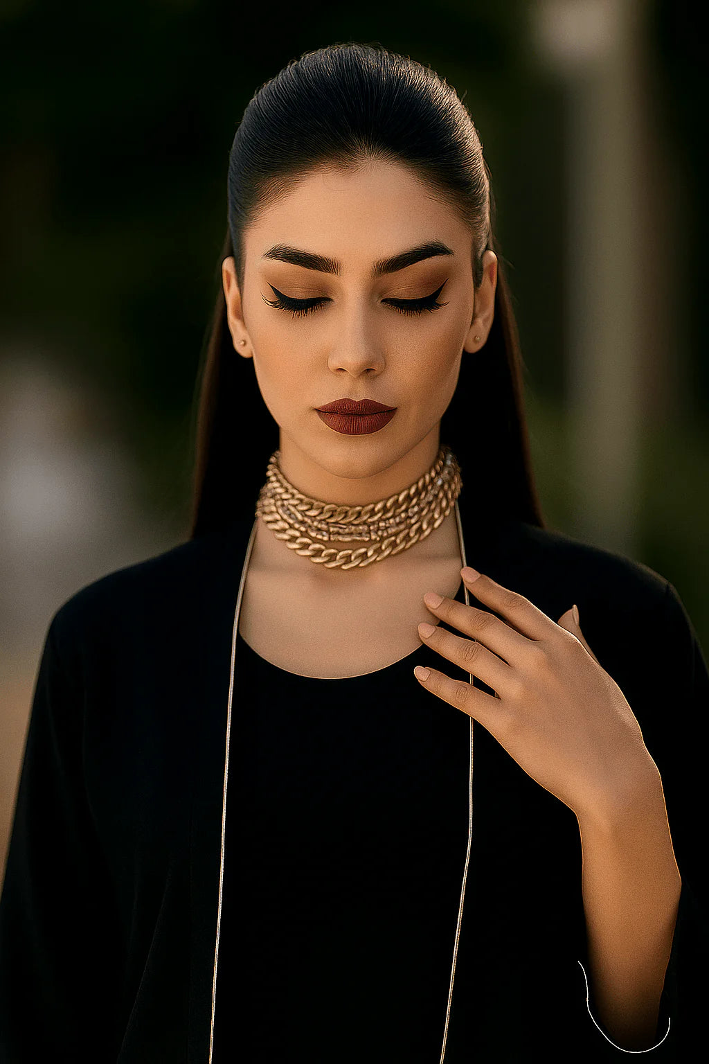 Black Cambric Layered Dress