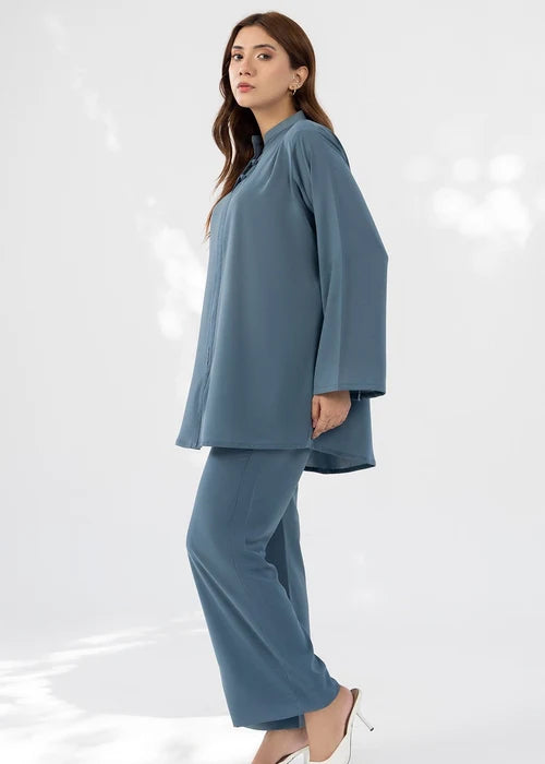 Cyan Blue Georgette Co ord Set
