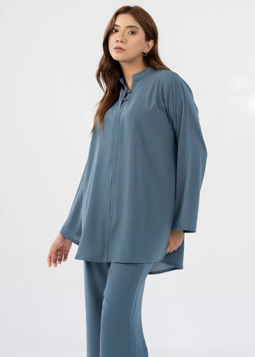 Cyan Blue Georgette Co ord Set