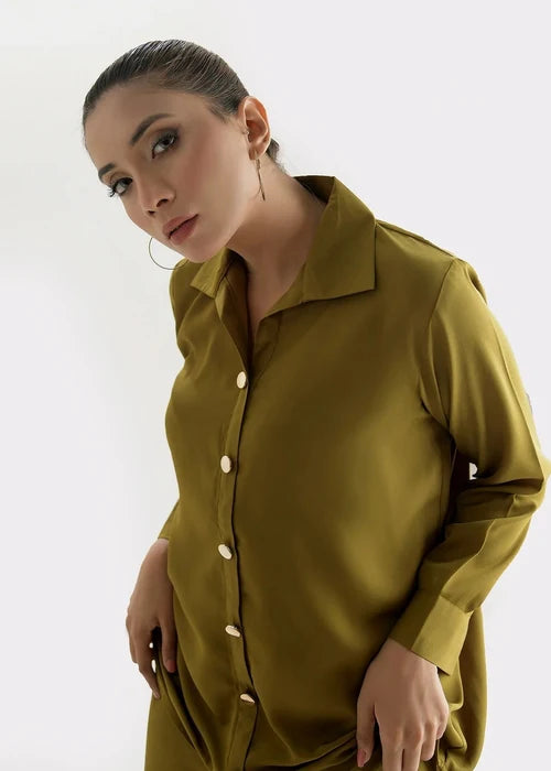 Olive Georgette Co ord Set