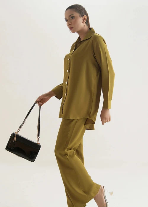 Olive Georgette Co ord Set