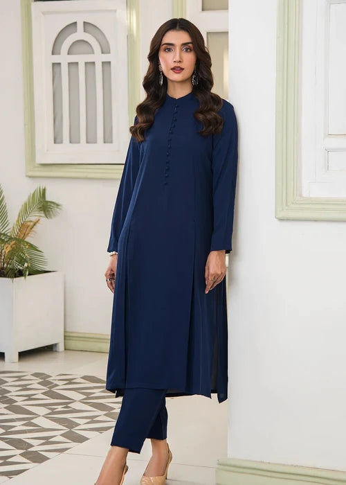 Midnight Blue Solid Dress