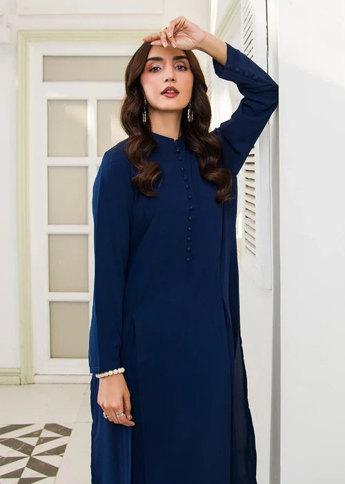 Midnight Blue Solid Dress