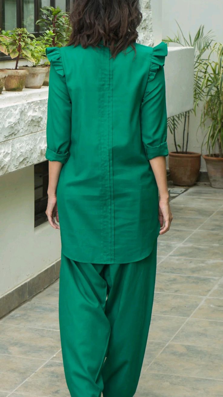 Simple Elegant Green Cotton Set