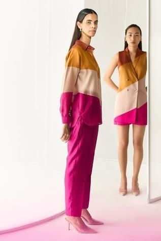 Sunset Stripe Colorblock Co-ord Set – 2 Piece