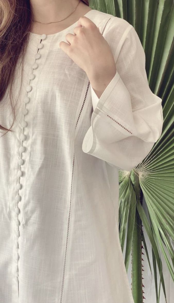 Classic White Loop-Button Kurta Set