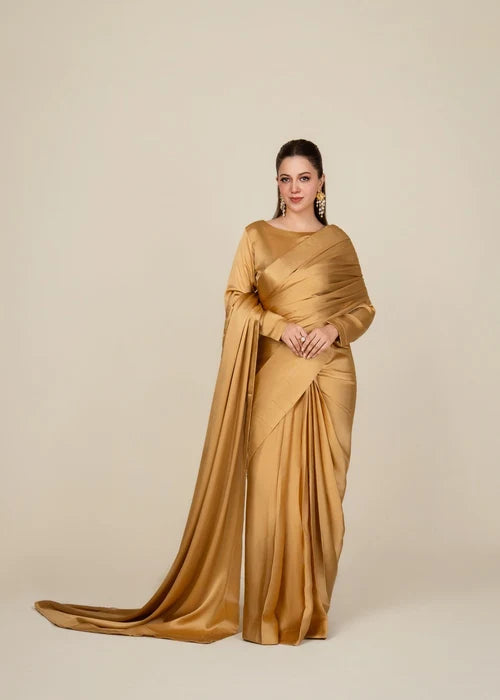 Gold silk saree