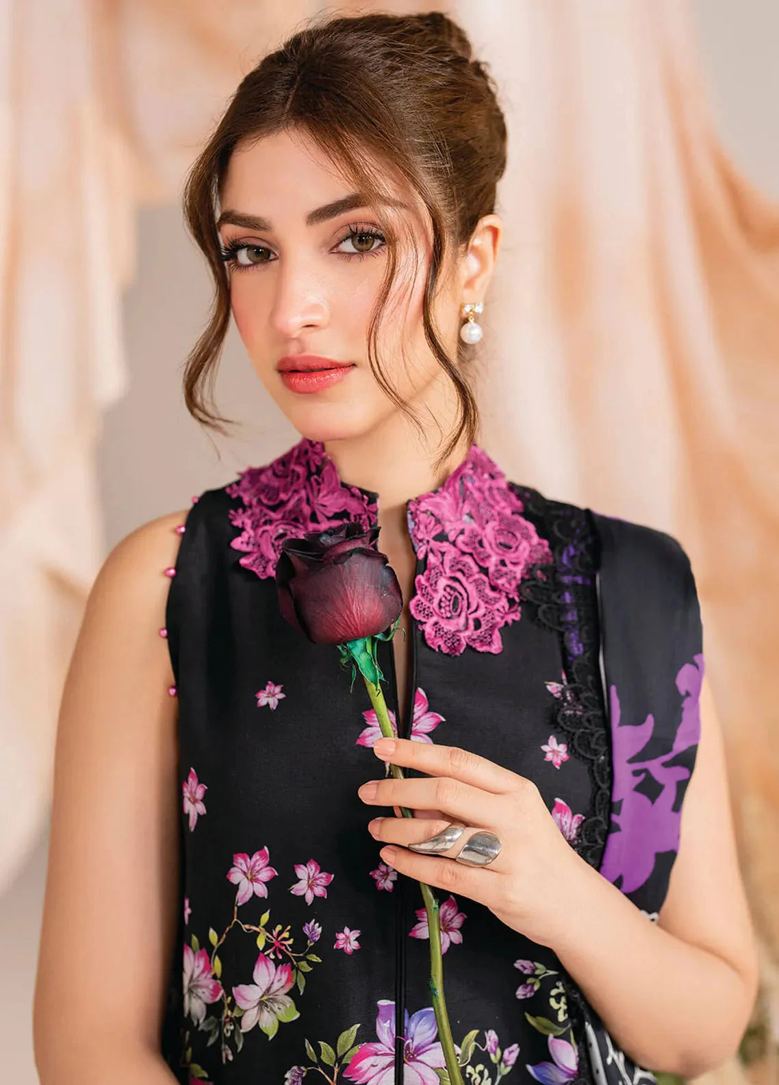 Nocturne Bloom 3pc Lawn Suit