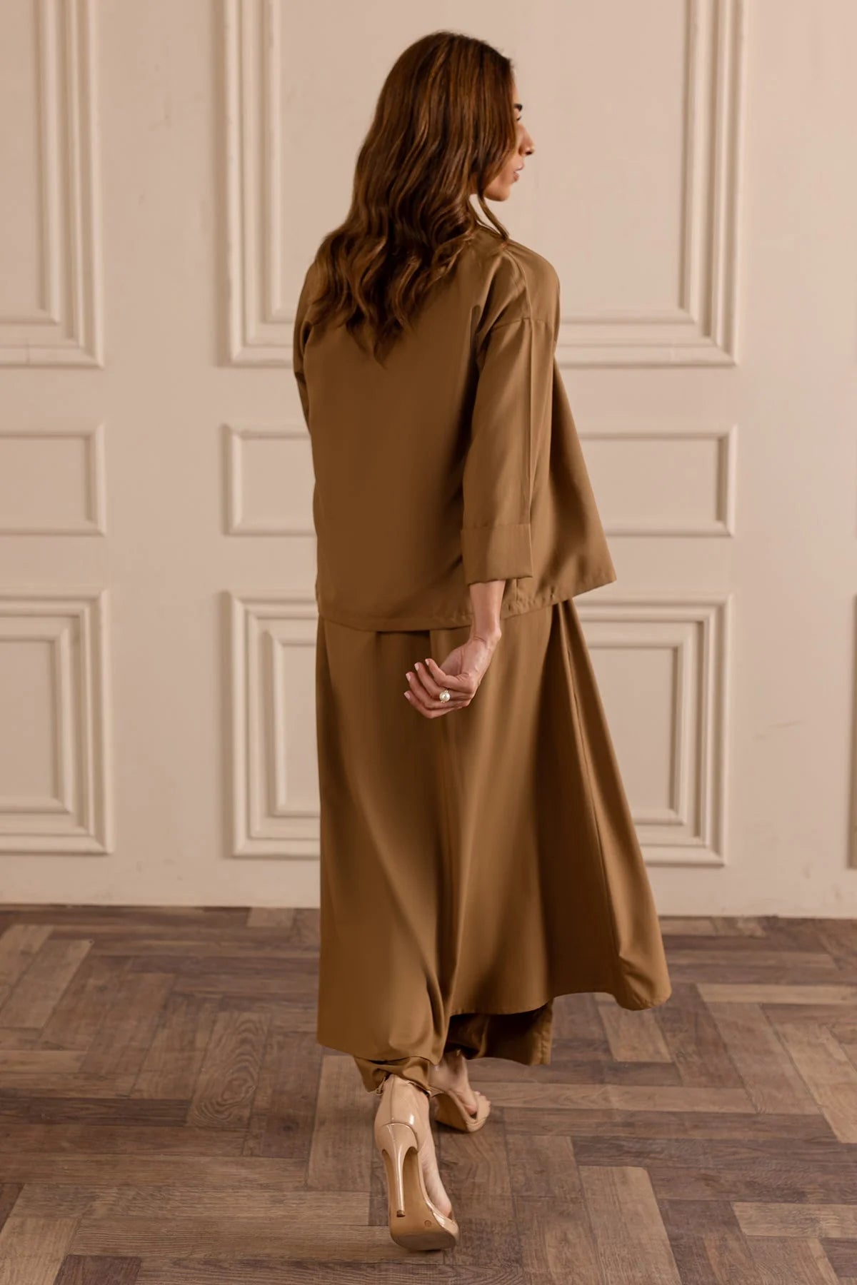Pastel Brown Layered Dress