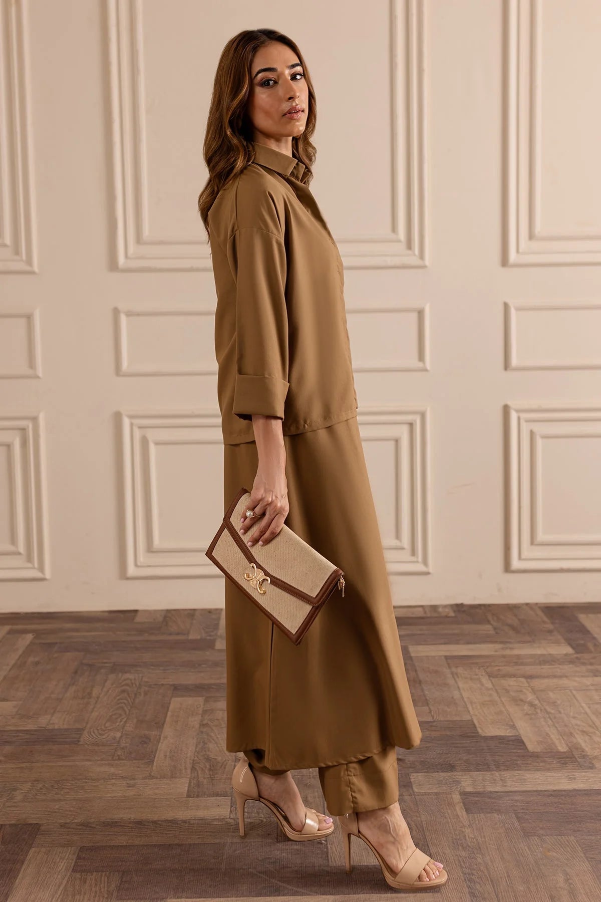 Pastel Brown Layered Dress