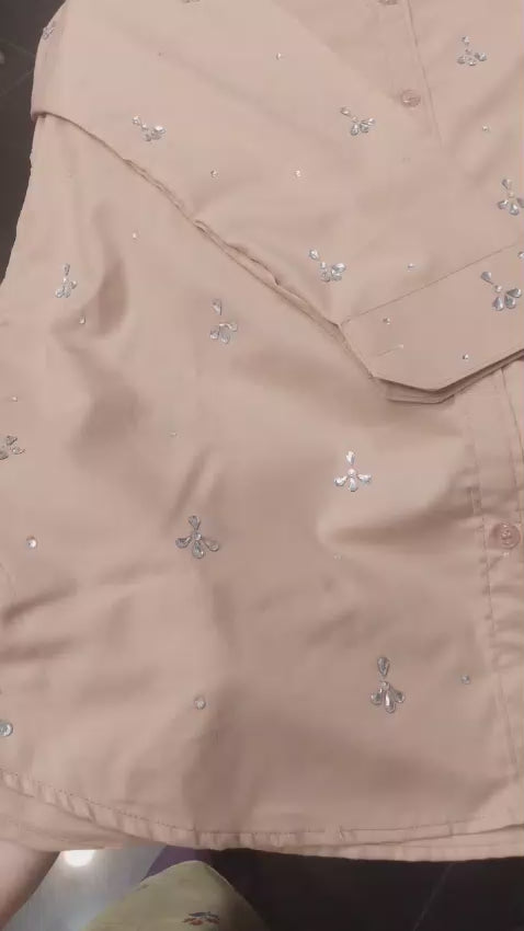 Embellished Peach Shirt