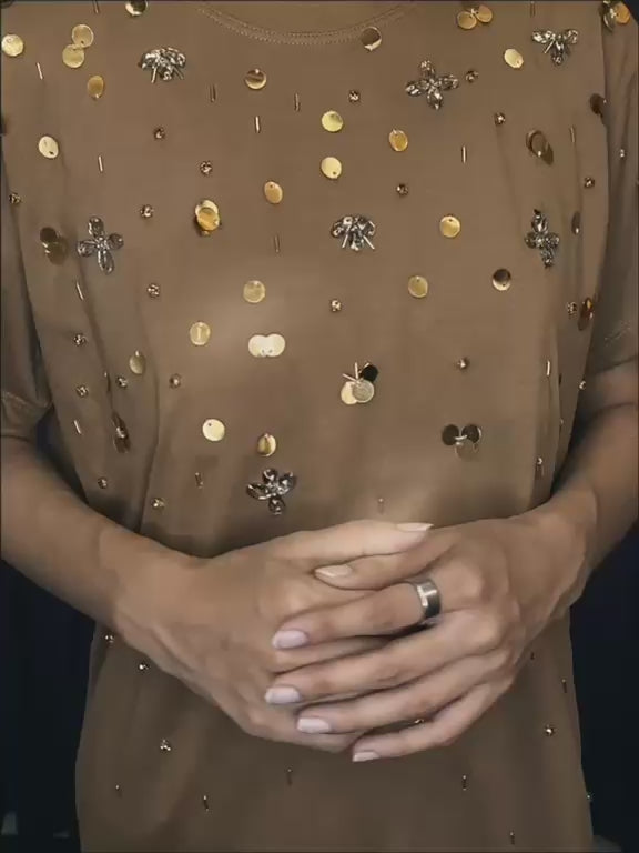 Embellished Sequin T-Shirt