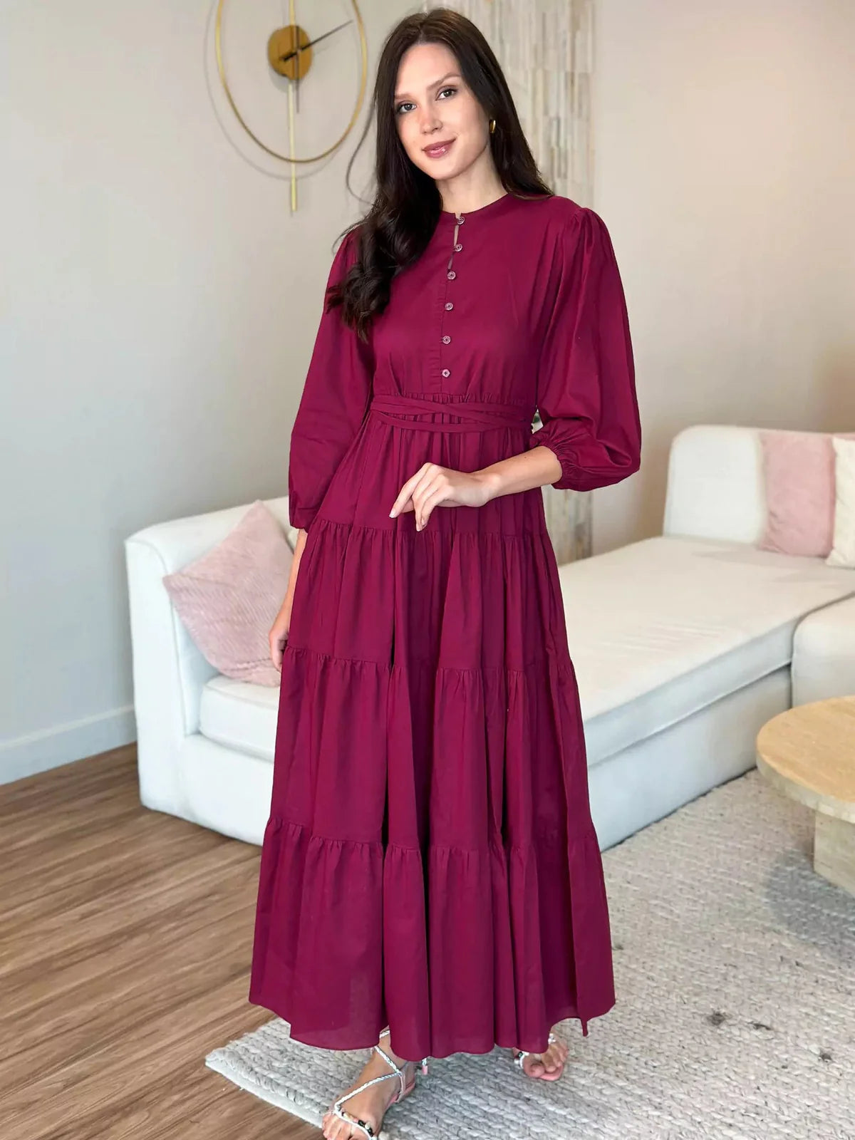 Cardinal Cotton Long Dress